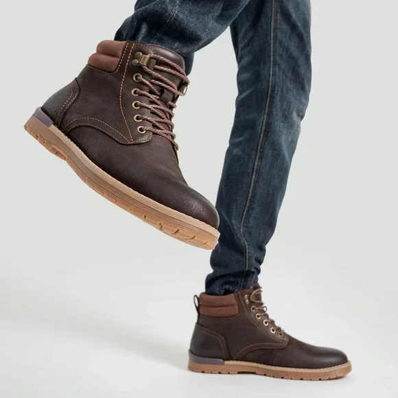 👑Men's Chukka Hiking Boots Dark Brown Waterproof Casual Lace Up Comfort Shoes